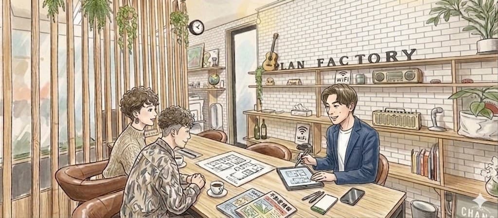 不動産売買仲介の打ち合わせ風景